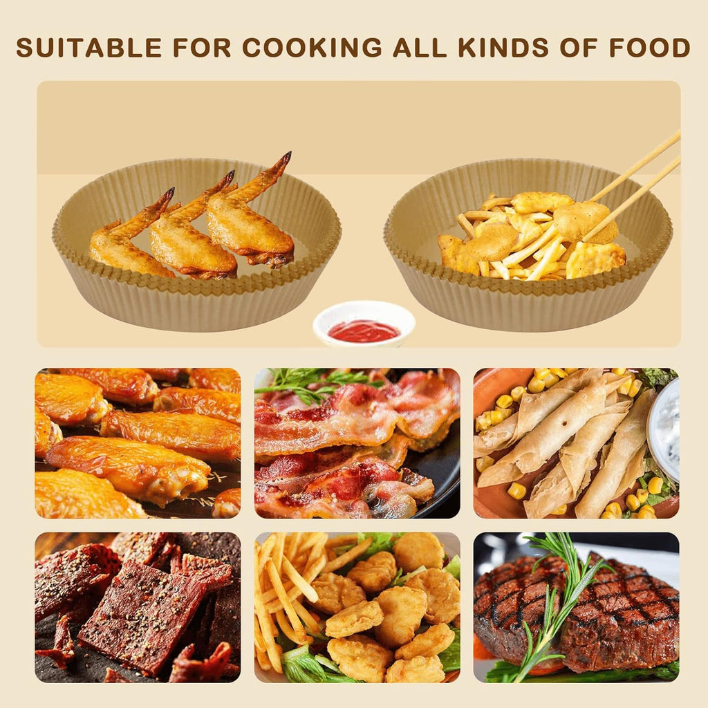 SIUDANGKA Air Fryer Liners - 125 Pcs Disposable Paper Liners for 4-8QT Ninja Air Fryers