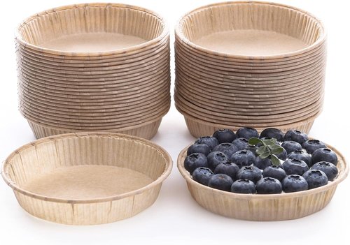 Bake Choice Mini Tart Pans - 50pcs Non-Stick 4-Inch Disposable Quiche Baking Dishes | Oven & Microwave Safe