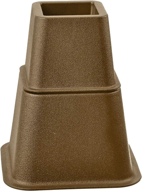 HOME IT Adjustable Bed Risers - Heavy-Duty Furniture Elevation - 3, 5, or 8 Inch Set of 4 (Brown)