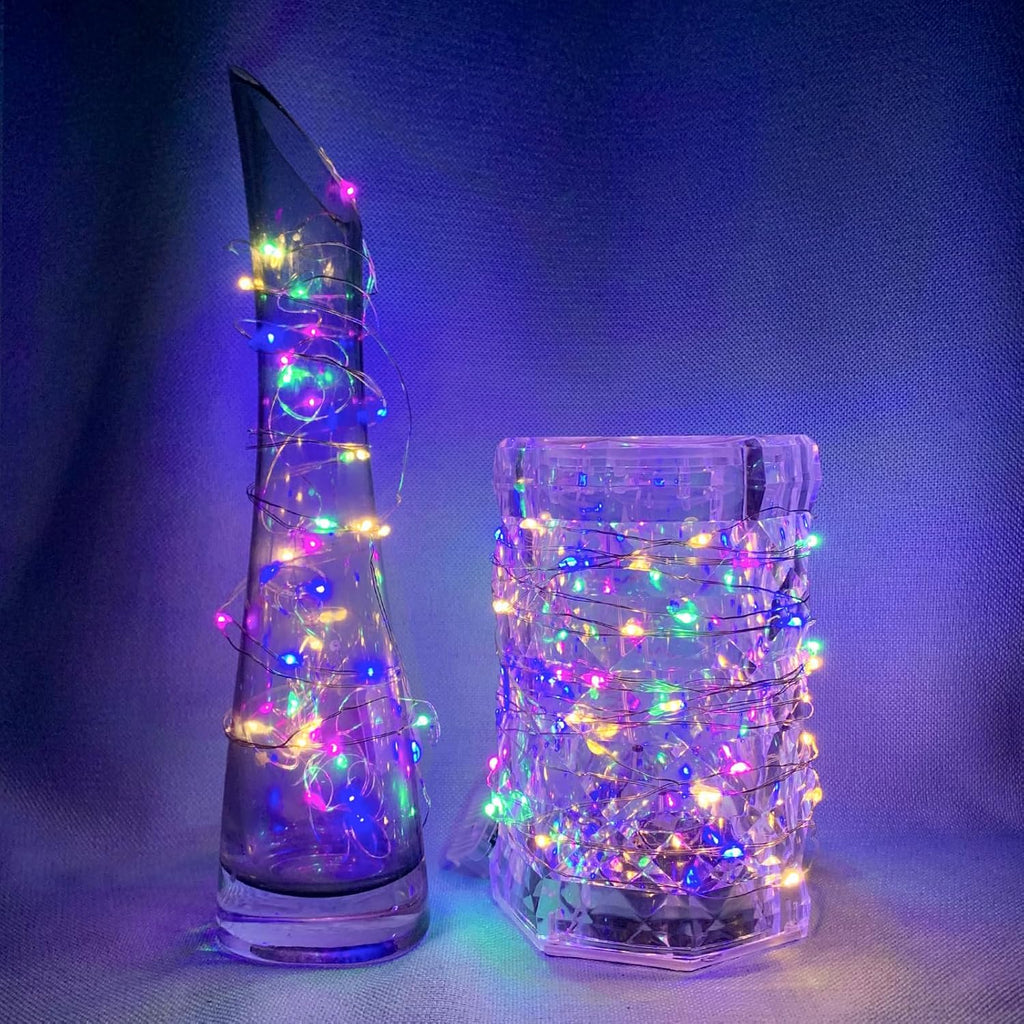 Skiennix 12 Pack Rainbow Fairy Lights - 7Ft 20 LED Twinkle String Lights | Battery Operated & Waterproof for Parties, Weddings, and Decor