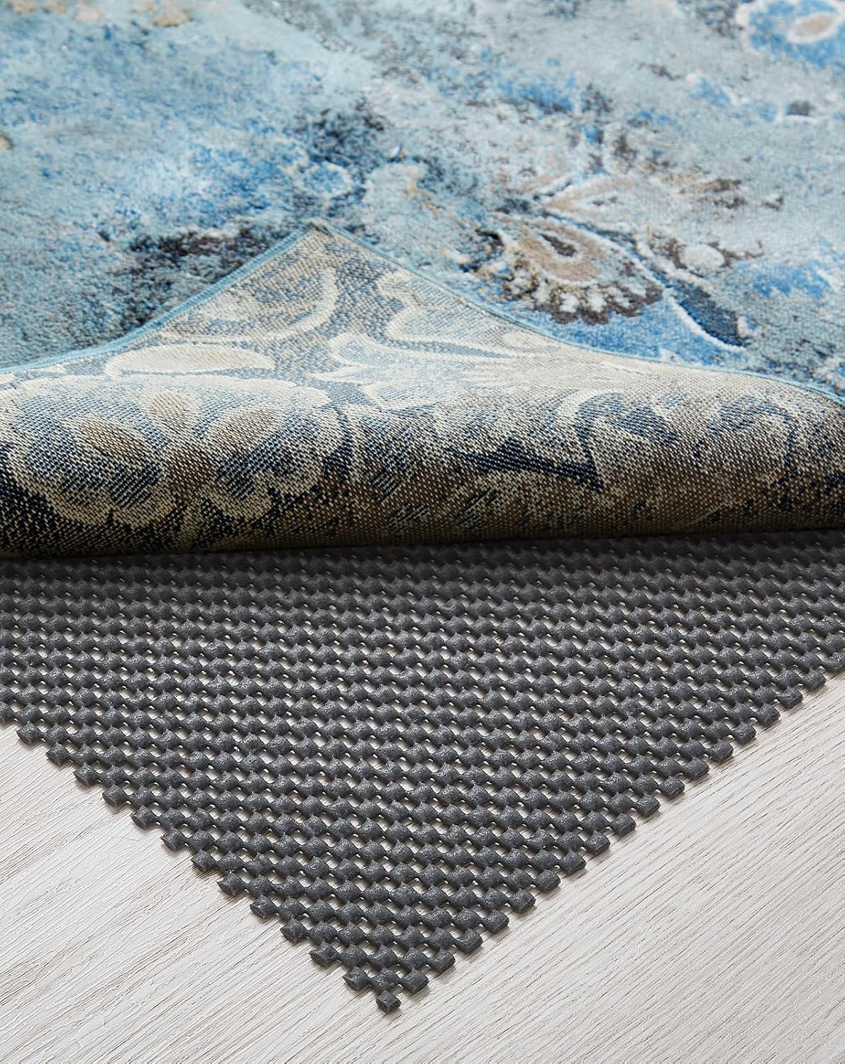 Veken Rug Pad Gripper - Non-Slip Dark Grey Mat for Hardwood & Tile Floors | 2x3 Ft Thickness