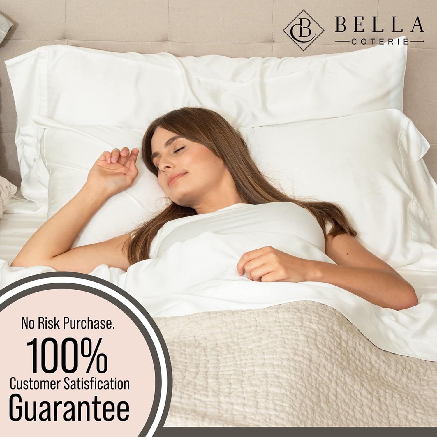 Bella Coterie Twin XL Bamboo Viscose Sheet Set - 100% Organic, Ultra Soft & Cooling | 18" Deep Pocket, White