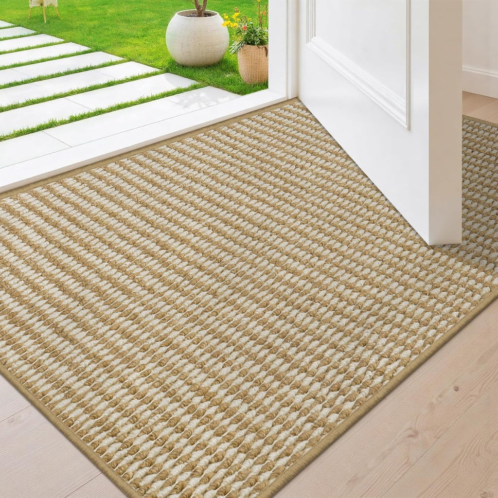 Regine Switzerland Dirt Trapper Door Mat - Non-Slip, Absorbent, Washable | 20" x 32", Beige White