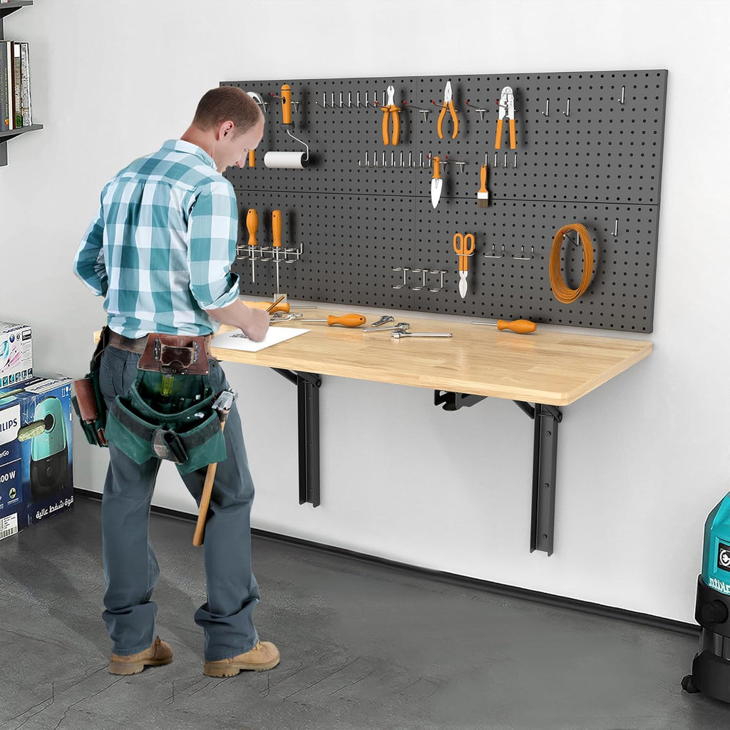 Ultrawall Heavy Duty Folding Shelf Brackets - Sturdy 18 Inch Collapsible Design | Max Load 550lb, 2 Pack