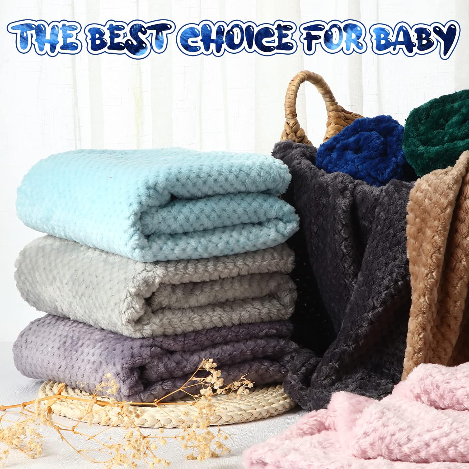 Peryiter Baby Fuzzy Blankets - Soft Toddler Throw Blankets for Crib & Stroller | 30 x 40 Inch, Vivid Colors
