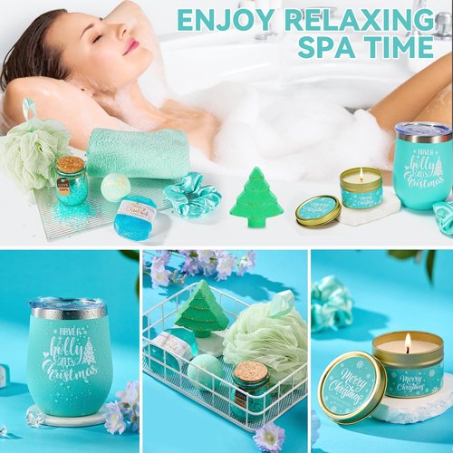 12 Day Christmas Advent Calendar 2025 for Women Teen Girls, Christmas Gifts Basket Ideas with Holiday Tumbler and Relaxing Spa Gifts Christmas Gift Basket for Wife Mom Girlfriends