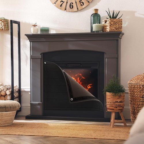 Fireplace Cover, Fireplace Blanket for Heat Loss & Save Energy - Indoor Fireplace Air Blocker Fireplace Screen Safety Cover for The Living Room | Year-Round Comfort,45x34