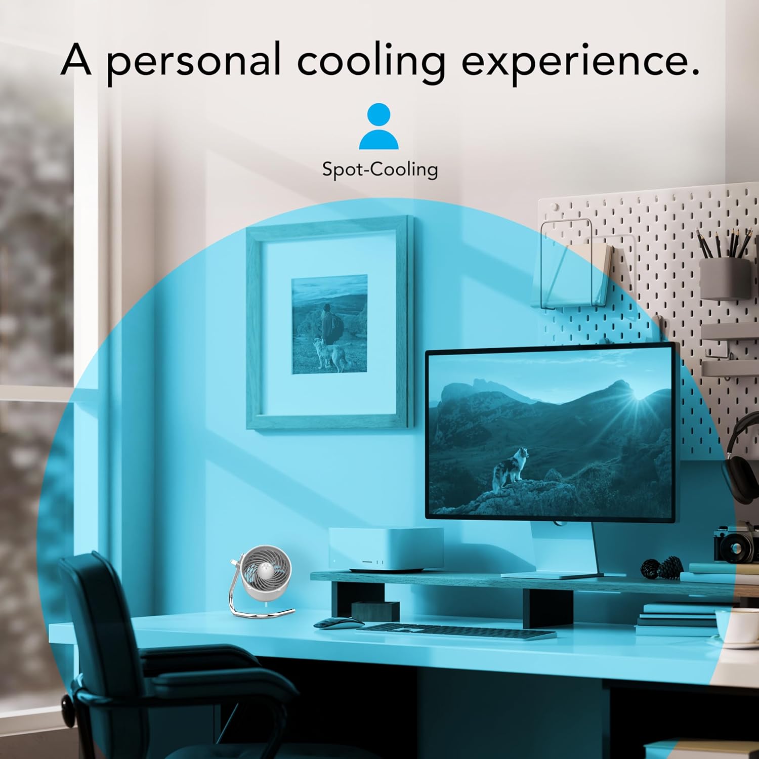 Vornado Pivot Personal Air Circulator - Portable Desk Fan with Powerful Cooling | Ice White