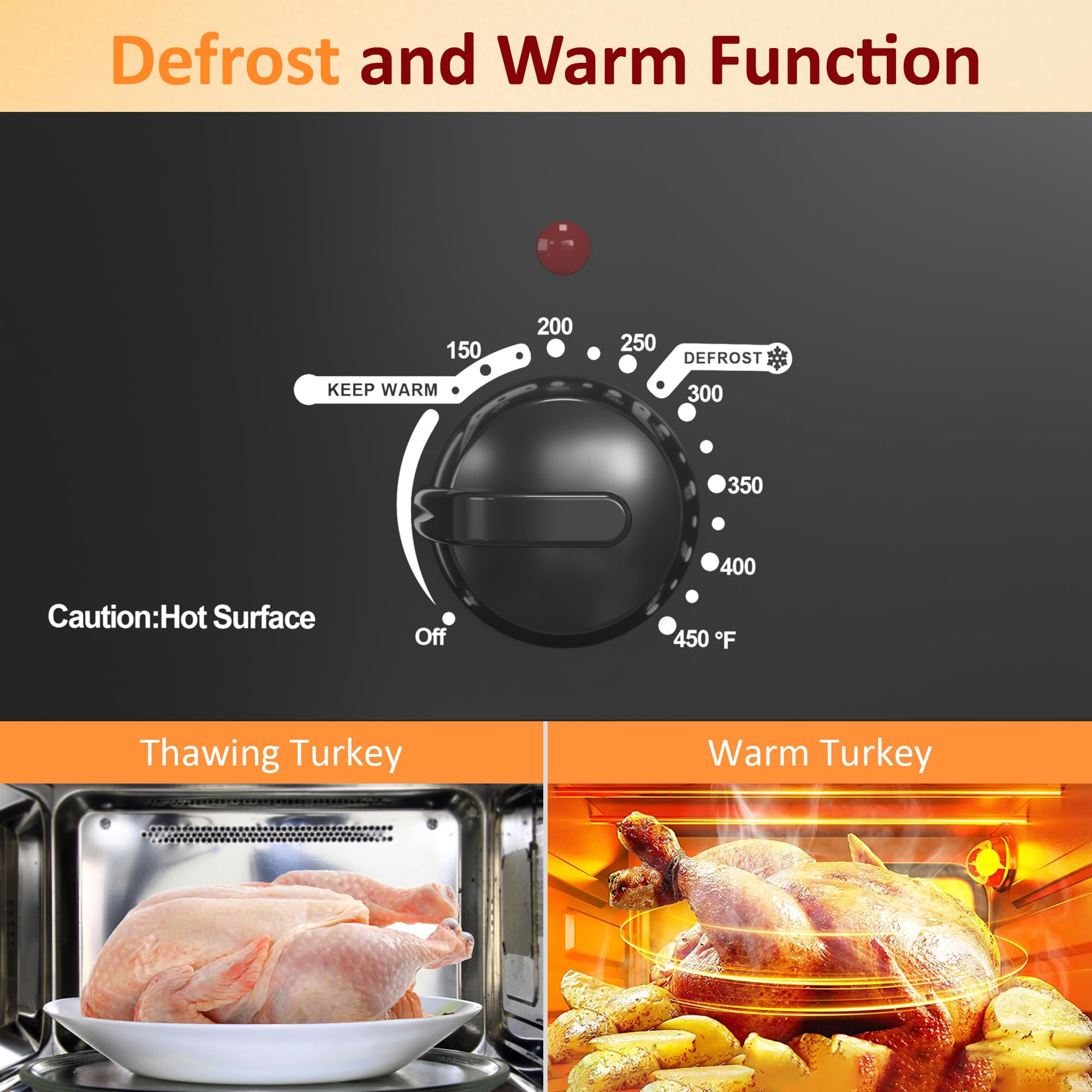 Sunvivi Electric Roaster Oven,28 Quart Roasting Oven with Self-Basting Lid Removable Pan,Turkey Roaster Oven with 150 to 450F Temperature Control Cool-Touch Handles, Black
