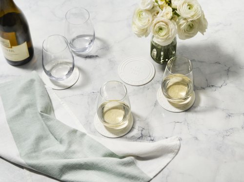 Le Creuset Silicone Coasters (est. 1925), Set of 4, Oyster