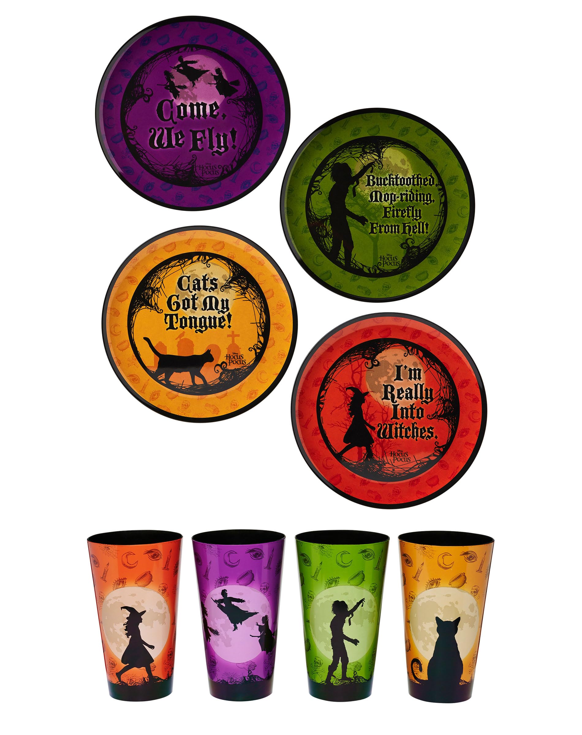 Spirit Halloween Hocus Pocus Party Kit | Officially Licensed | Halloween Party Decoration | Plates, Cups, and Hocus Pocus Tablecloth