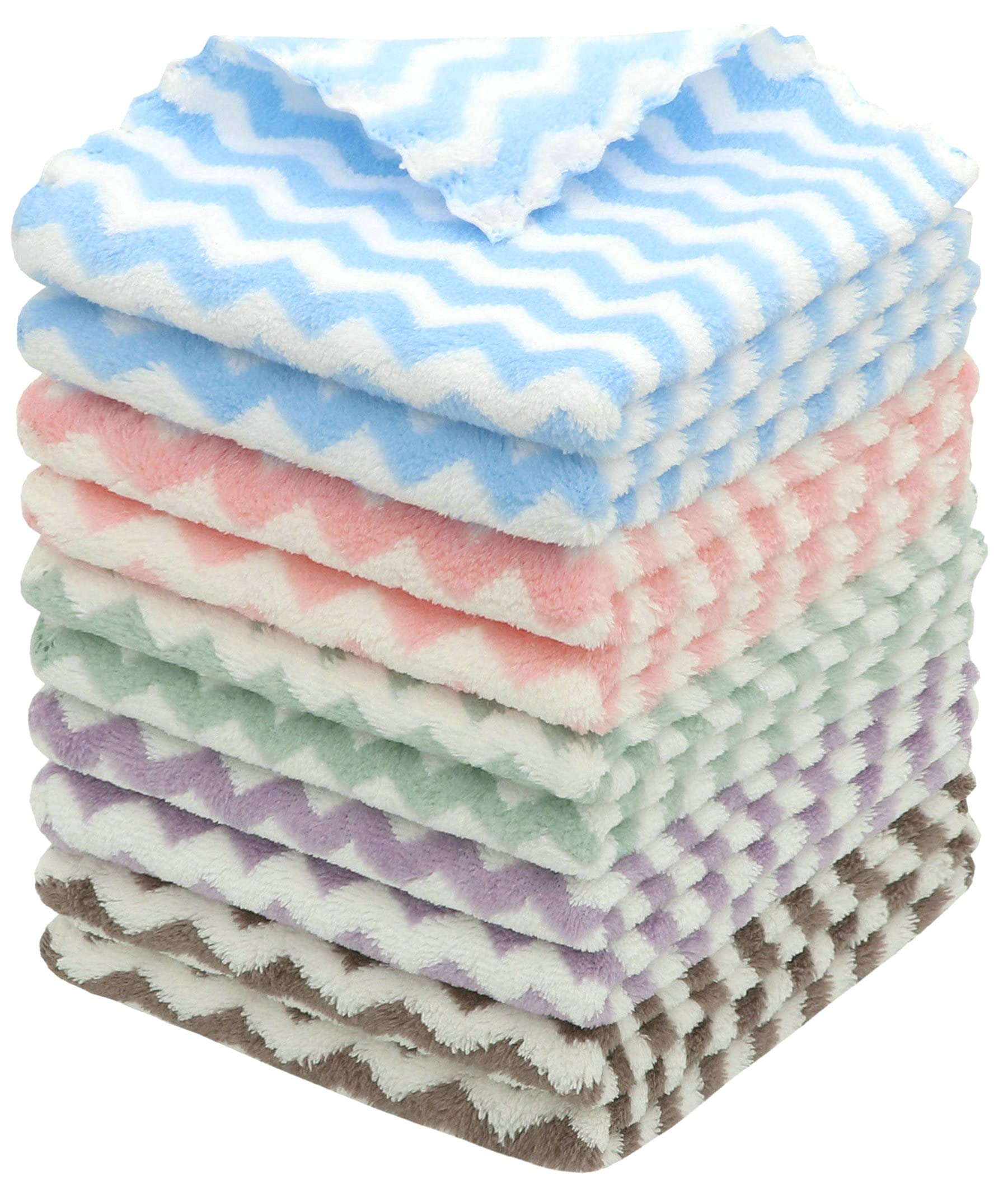 HFGBLG Microfiber Cleaning Cloth, 10 Pack Microfiber Rags,12”x12”,Mix Color