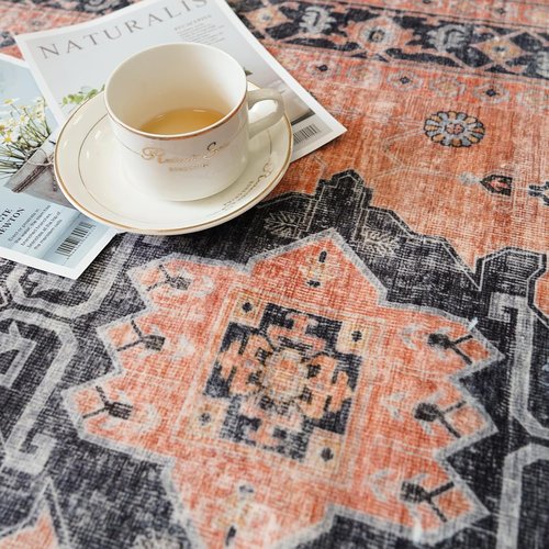 Hallway Washable Runner Rug - Vintage Non-Slip 2'6''x14'' Soft Indoor Carpet for Kitchen & Entryway