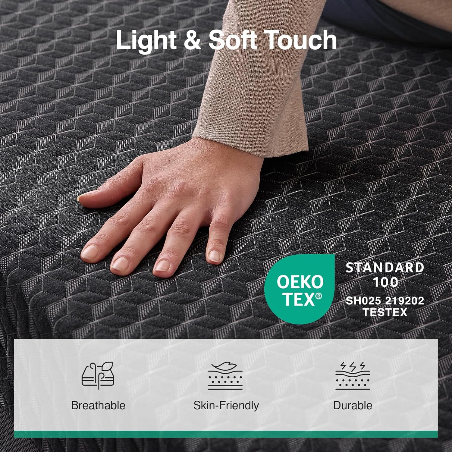 Novilla 14 Inch Queen Gel Memory Foam Mattress - Green Tea-Infused for Pressure Relief & Support