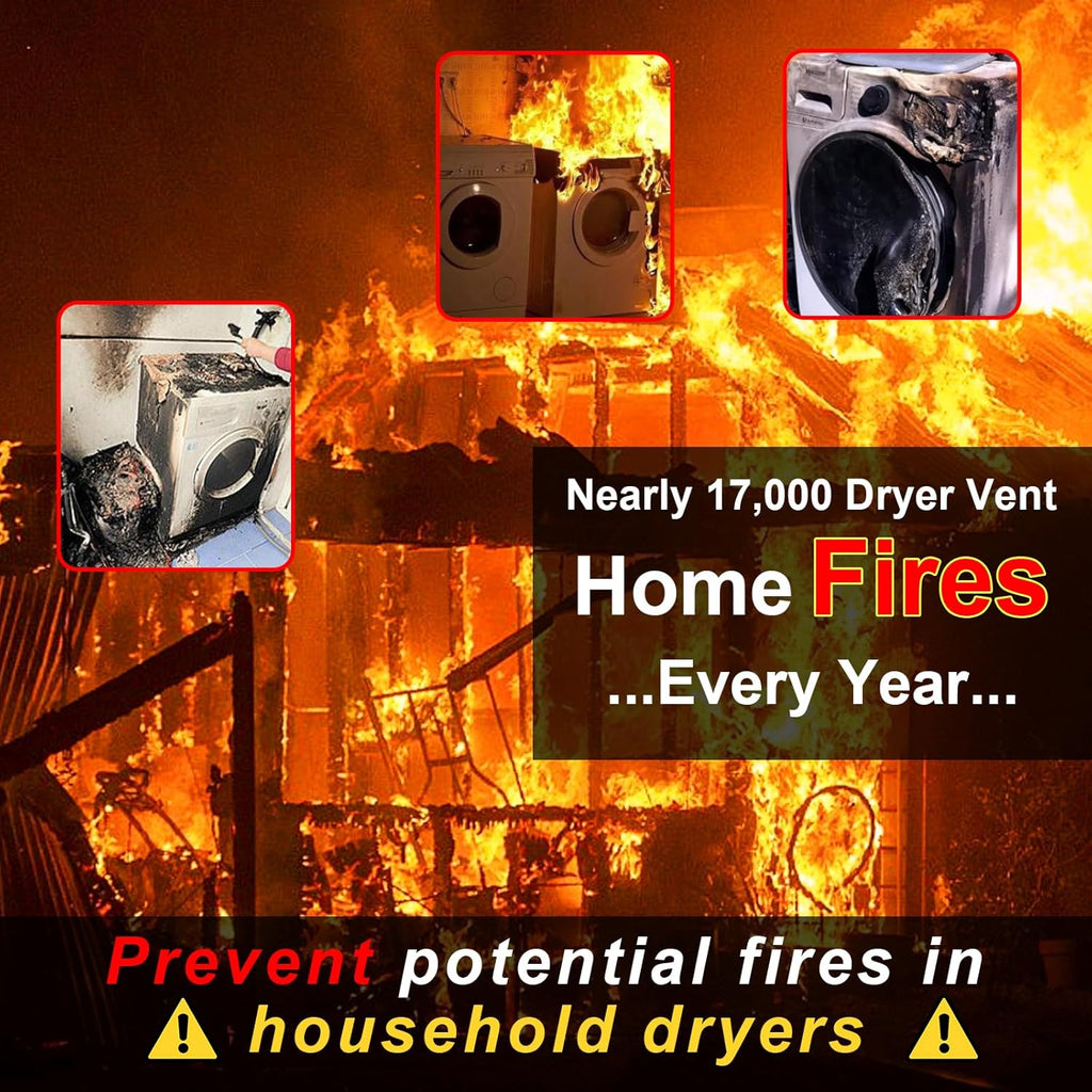 Upgraded Dryer Lint Vent Cleaner Kit - Flexible Vacuum Hose Attachment for Efficient Lint Removal | Universal Deep Cleaning Brush for Clogged Ducts