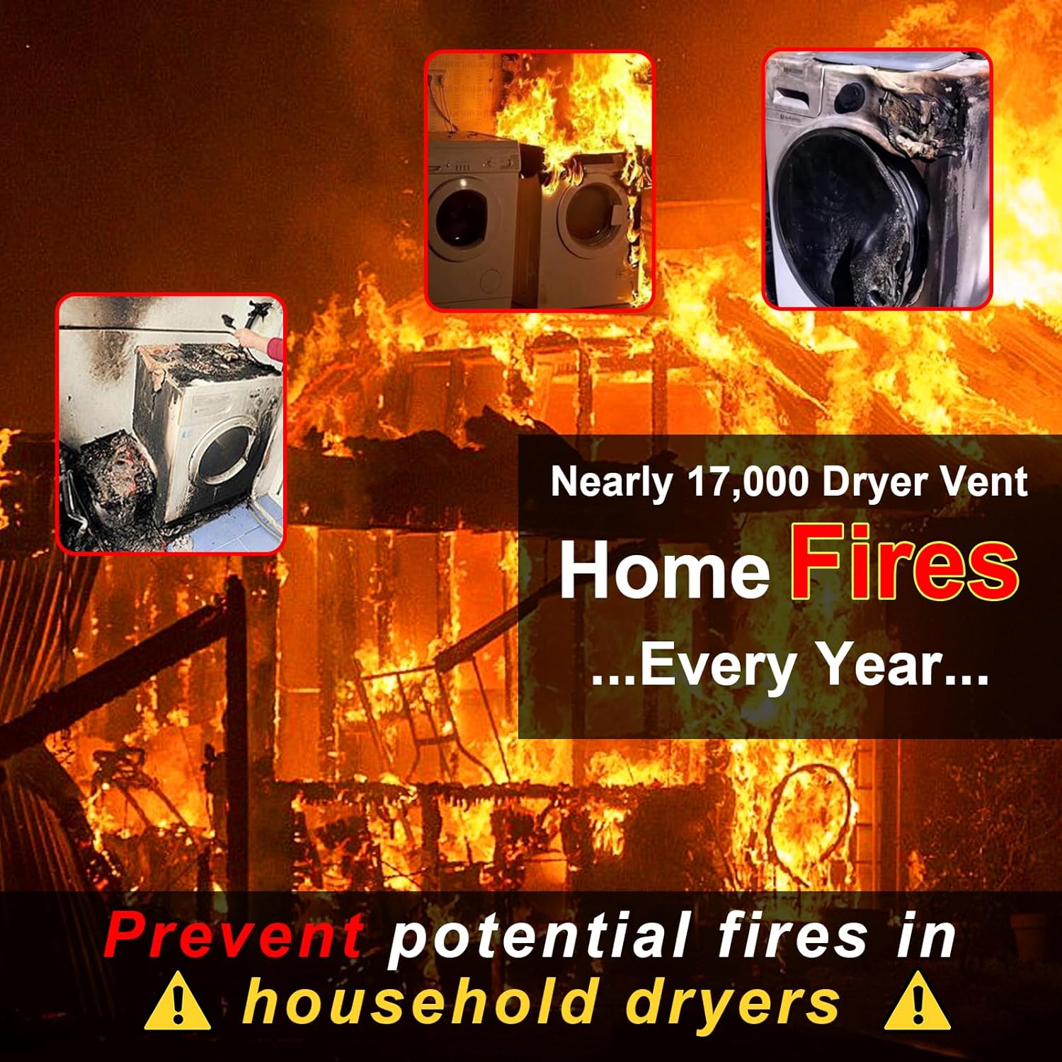 Upgraded Dryer Lint Vent Cleaner Kit - Flexible Vacuum Hose Attachment for Efficient Lint Removal | Universal Deep Cleaning Brush for Clogged Ducts