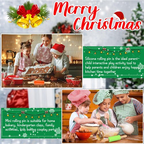 20 Pcs Small Rolling Pin Kids 9 Inch Mini Rolling Pin Silicone Wooden Cooking Pins Baking 5 Colors Non Stick Kids with Wooden Handle for Kitchen Dough Cookie Pastry Fondant Cake