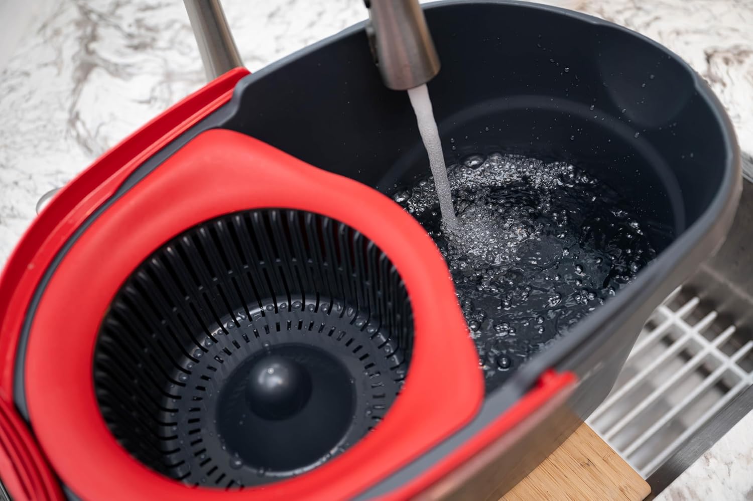 O-Cedar EasyWring Microfiber Spin Mop System - Includes 2 Extra Refills | Red/Gray Color