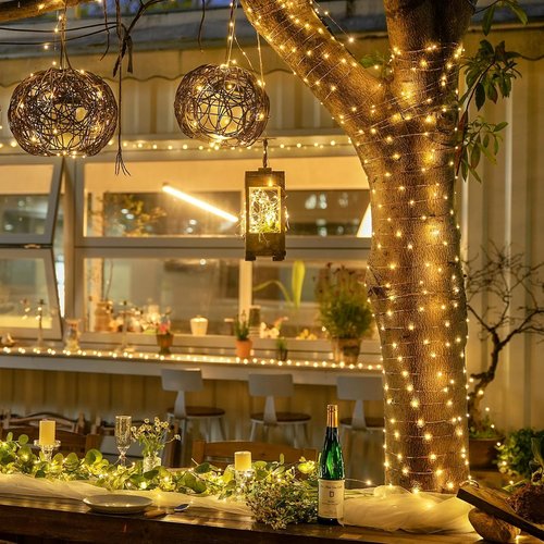 JMEXSUSS Battery Operated Fairy Lights - 400 LED 132ft String Lights with Remote | Warm White Indoor/Outdoor Decor