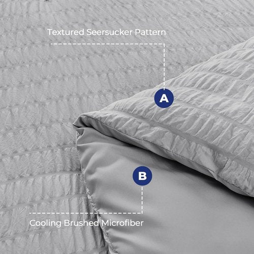 HYMOKEGE Queen Comforter Set - Light Grey Oversized 7-Piece Luxury Bedding Set | All-Season Comforter, Sheets & Pillowcases