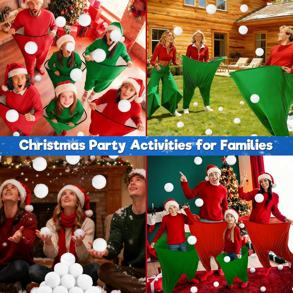 Skiennix Christmas Decorations - 60 PCS 2-Inch Fake Snowballs for Indoor Family Fun & Parties