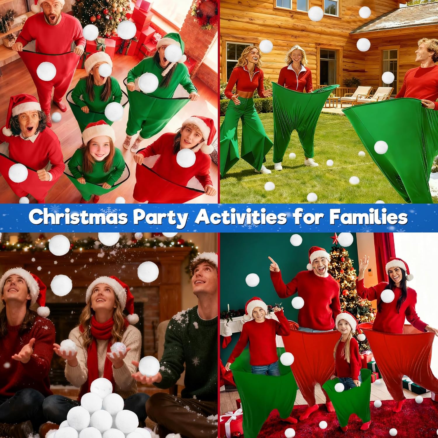 Skiennix Christmas Decorations - 60 PCS 2-Inch Fake Snowballs for Indoor Family Fun & Parties