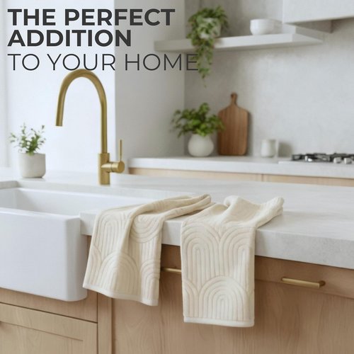 KIBAGA Decorative Hand Towels - Luxurious Set of 2 Soft Boho Cotton, Absorbent & Quick-Dry for Bathroom or Kitchen