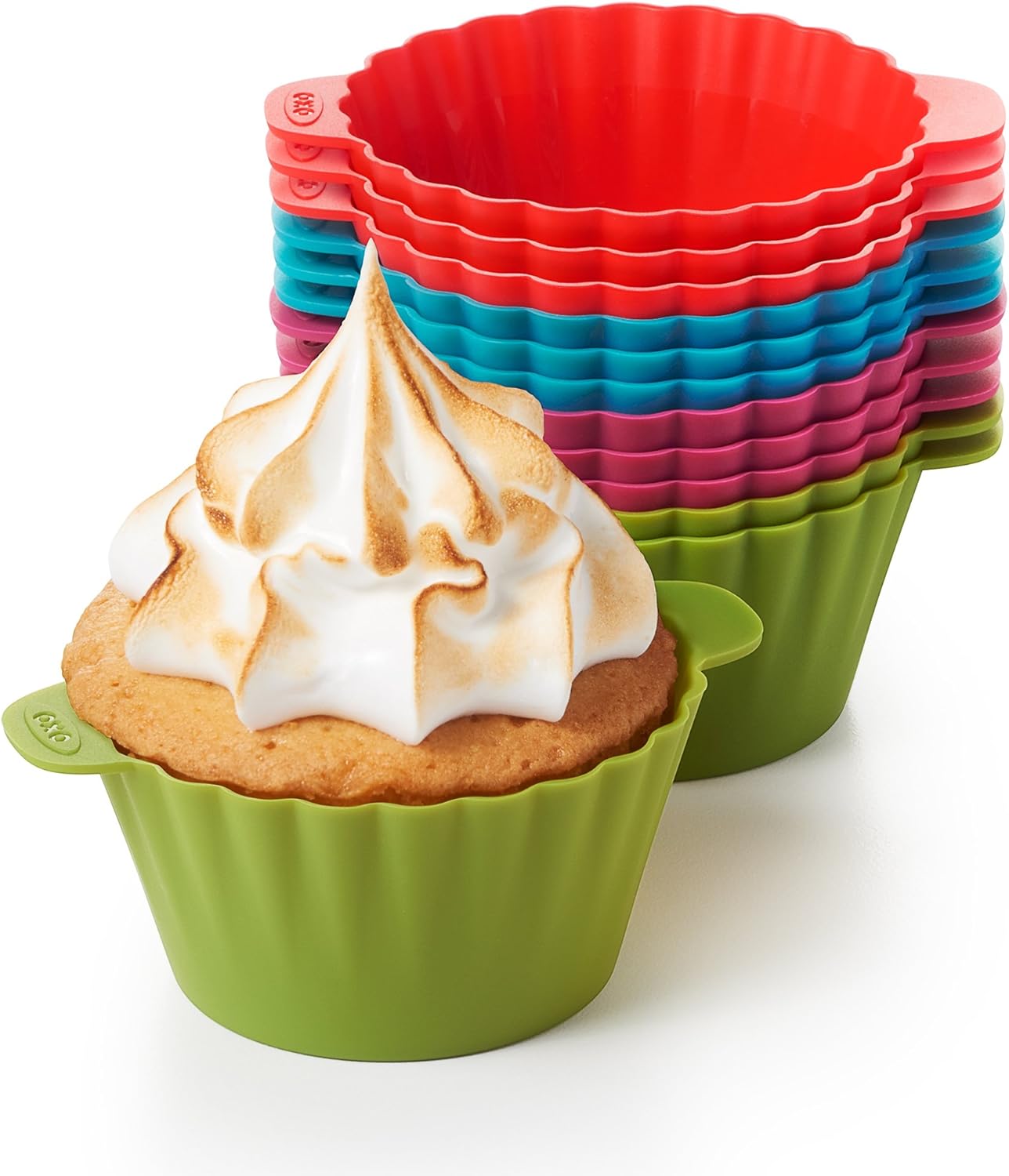 OXO Good Grips Silicone Baking Cups - Reusable, BPA-Free, Non-Stick | Pack of 12 Cupcake & Muffin Liners