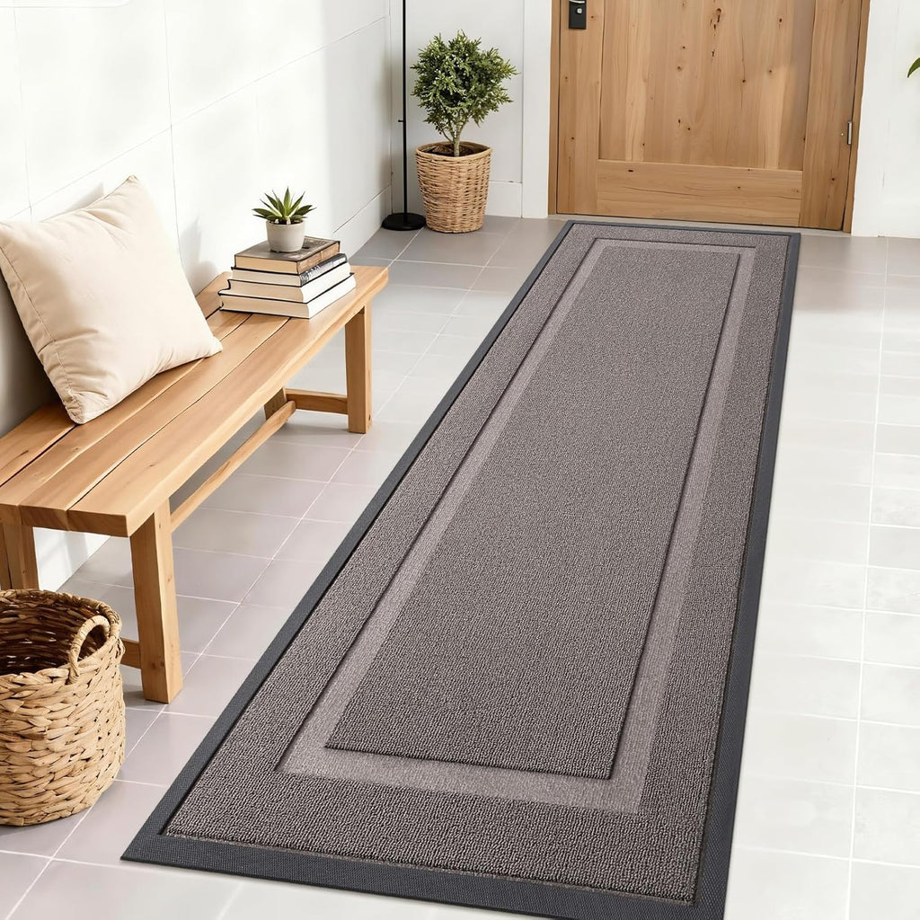 OLANLY Waterproof Front Door Mat - All-Season Indoor/Outdoor Doormat, Easy Clean, 71x23, Taupe