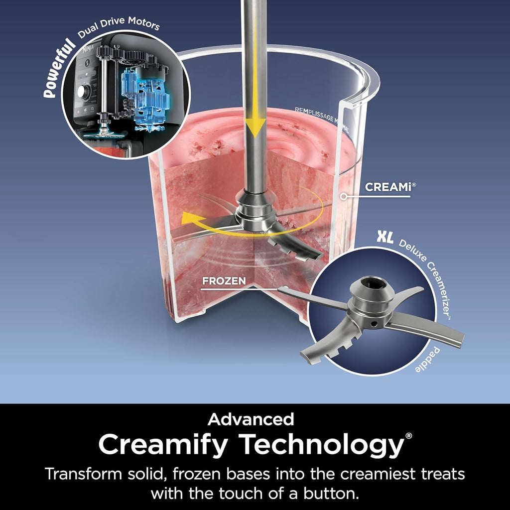 Ninja CREAMi Deluxe Ice Cream Maker - 11-in-1 Frozen Treat Machine with 4 Family-Sized Tubs, Silver