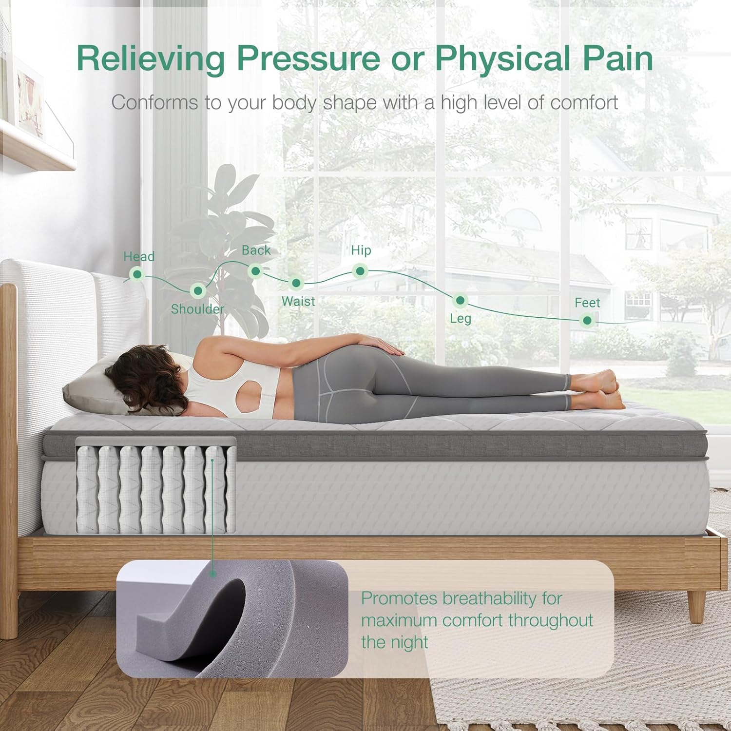 Novilla Twin Mattress - 10 Inch Hybrid Design for Kids | Pocket Innerspring Pillow Top for Comfort & Support
