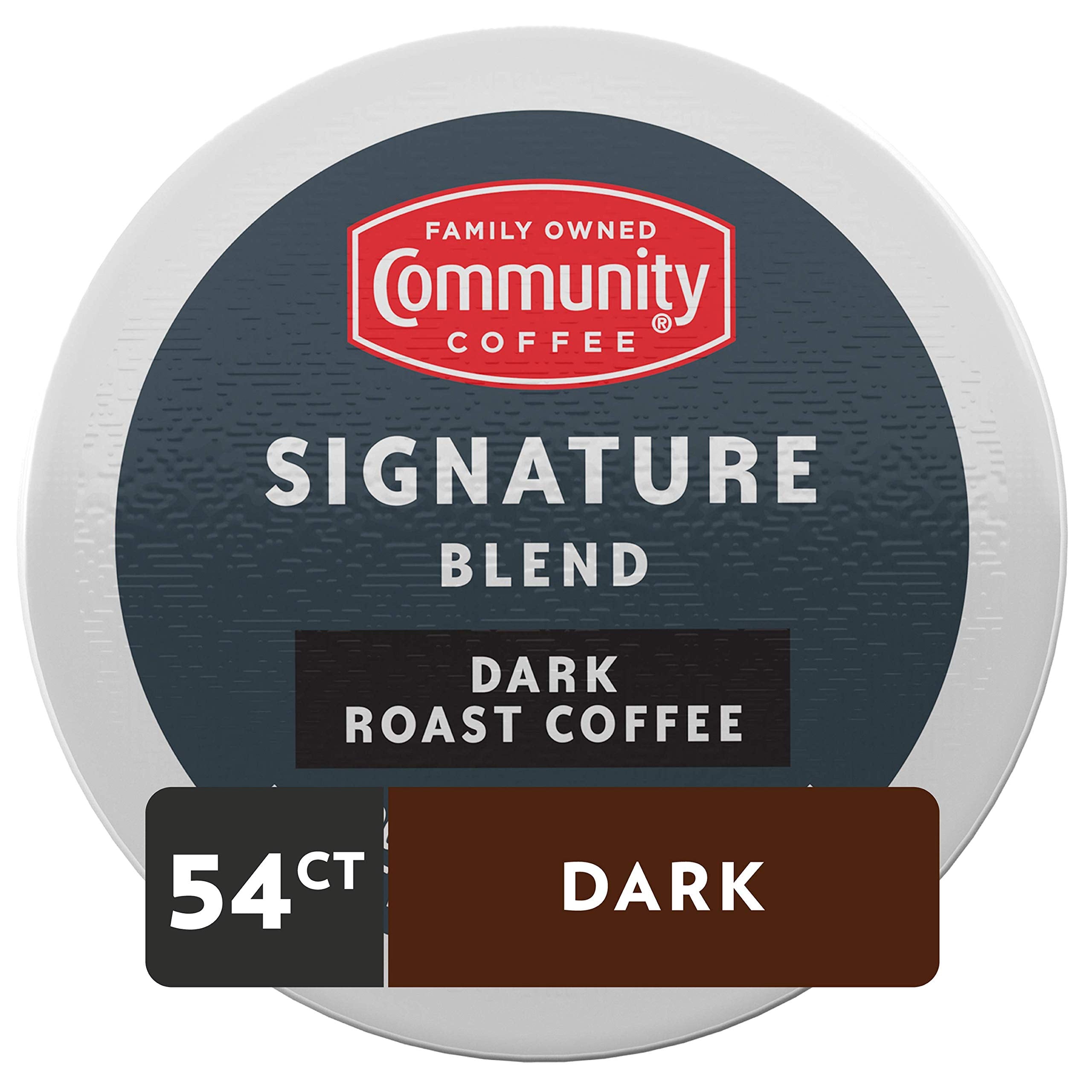 Community Coffee Signature Blend 54 Count Coffee Pods, Dark Roast, Compatible with Keurig 2.0 K-Cup Brewers, Box of 54 Pods