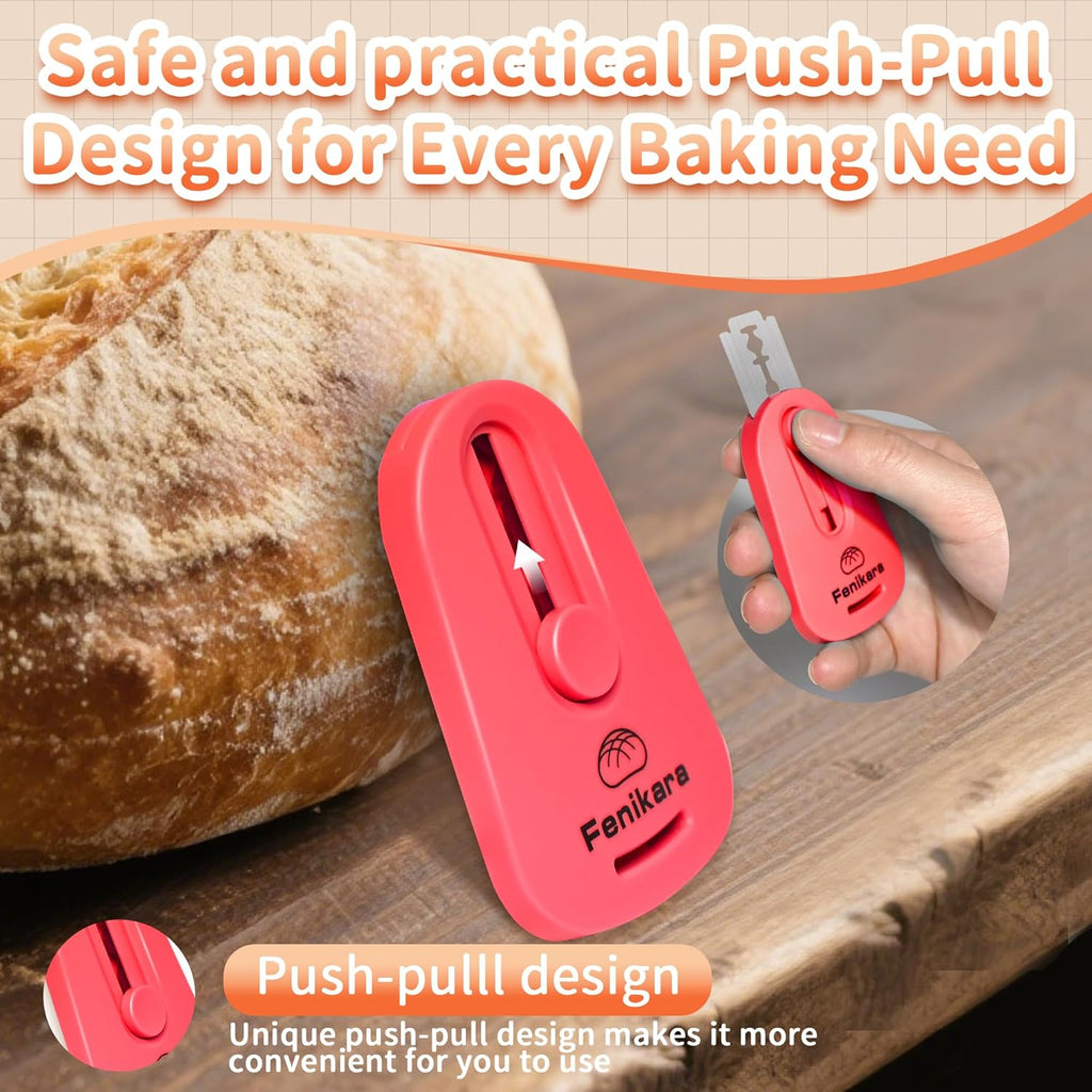 Skiennix Magnetic Sourdough Scoring Tool Set - Professional Bread Lame with Patterns Booklet & Razor Blades