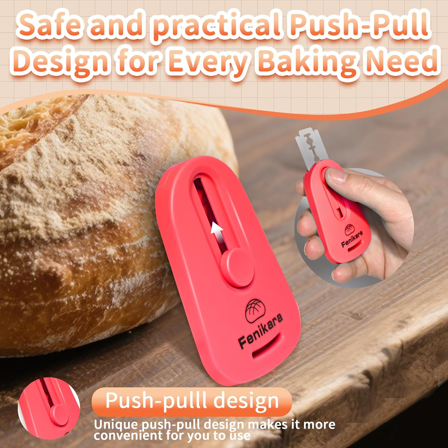 Skiennix Magnetic Sourdough Scoring Tool Set - Professional Bread Lame with Patterns Booklet & Razor Blades
