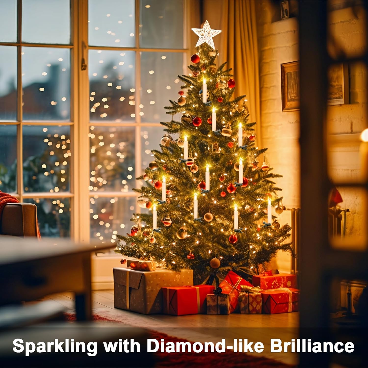 TECHLONG Flickering Christmas Tree Candle Lights - 20 PCS Battery Operated with Remote Timer | Flameless LED for Holiday Decor