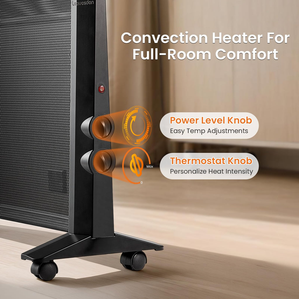 Space Heater for Indoor Use Large Room, 1500W Infrared Electric Room Heater for Bedroom Office, Overheating & Tip-Over Protection