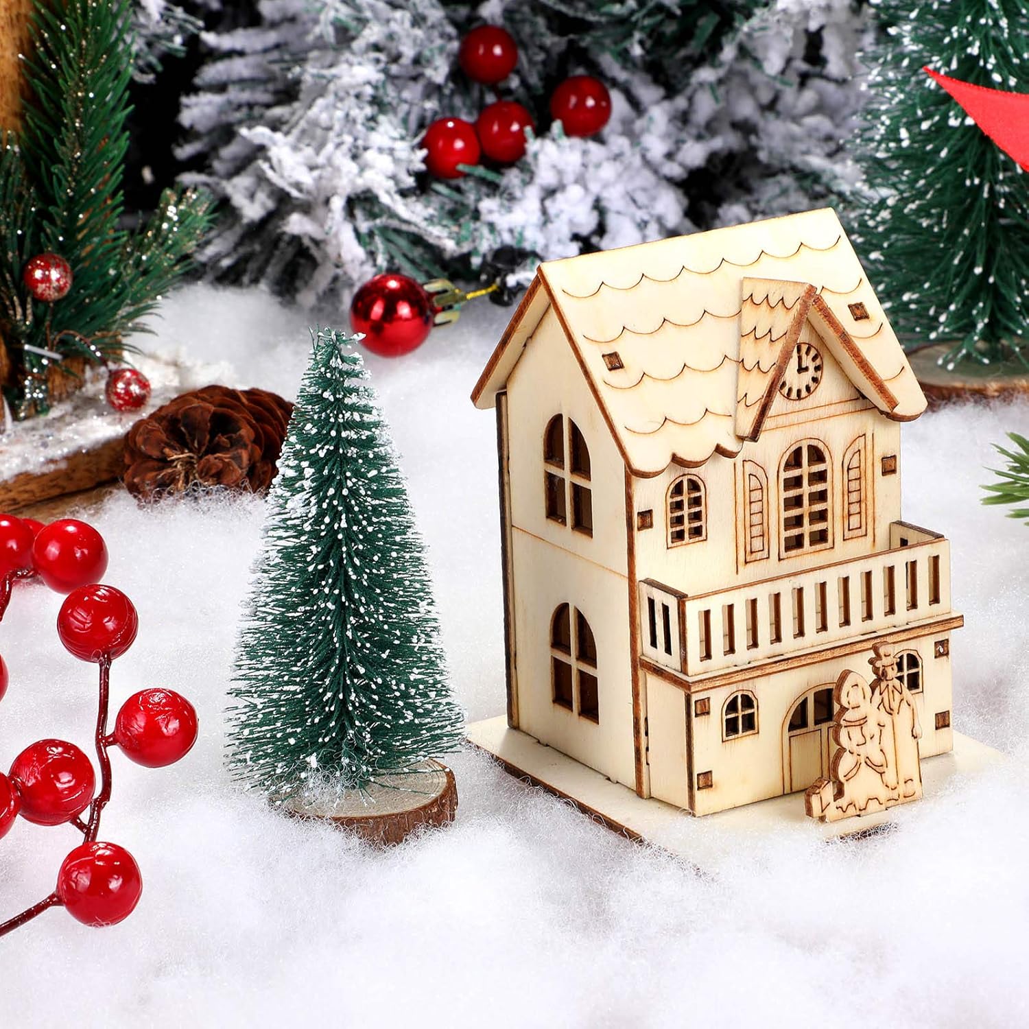 Sumind Winter Fake Snow Decoration - Fluffy Artificial Cotton Fiber for Crafts & Home Decor | White
