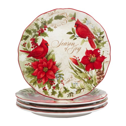 Certified International Winter's Medley 11" Dinner Plates, Set of 4, Multicolor, Large