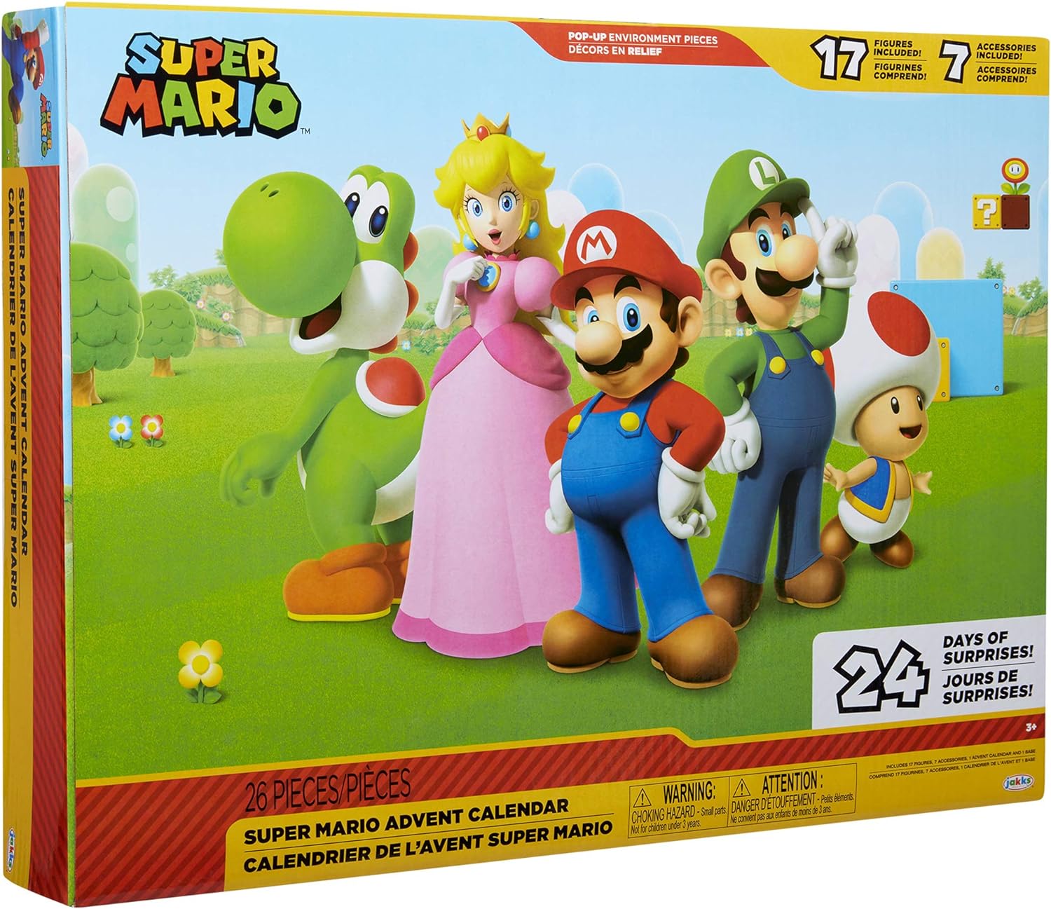 Super Mario Advent Calendar | Christmas Holiday Countdown with 17 Action Figures & Accessories