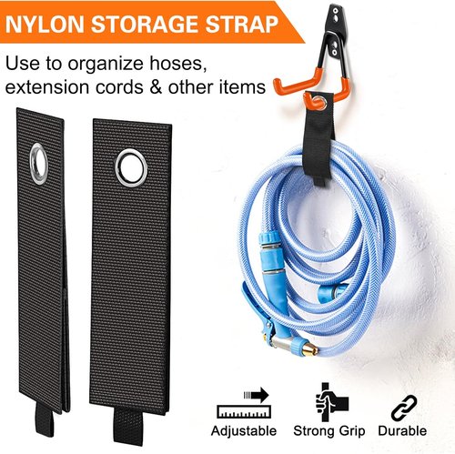 HUPBIPY Heavy Duty Garage Hooks - 7.7 Inch U-Shaped Hangers with Cord Organizer | 4 Pack for Tools & Bikes