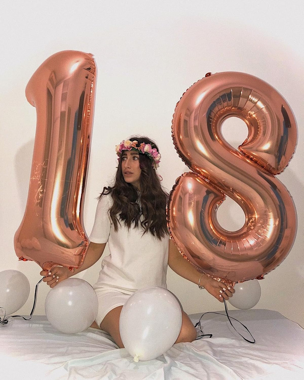 Rose Gold Number 14 Balloon - 40 Inch 14th Birthday Decorations for Girls & Boys