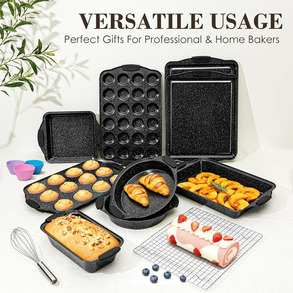 Skiennix Nonstick Baking Pans Set - Versatile Bakeware for Perfect Cooking | 3-Piece Set