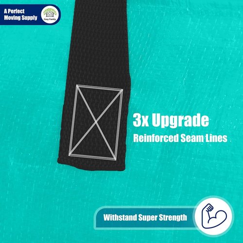 Cosy Family Heavy Duty Extra Large Moving Bags - 8 Pack with Backpack Straps & Strong Zippers | Space-Saving Storage Totes in Aquamarine