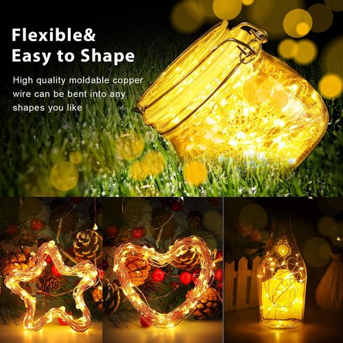 Ariceleo USB LED Fairy String Lights - 16ft Copper Wire Indoor/Outdoor Decor | Warm White for Parties & Weddings