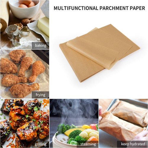 Comfylife 200 Parchment Paper Sheets - No Curl, Tear, or Burn (9 x 13 Inch) - Precut Baking Paper, Unbleached, No Chemical, Cookie Sheets