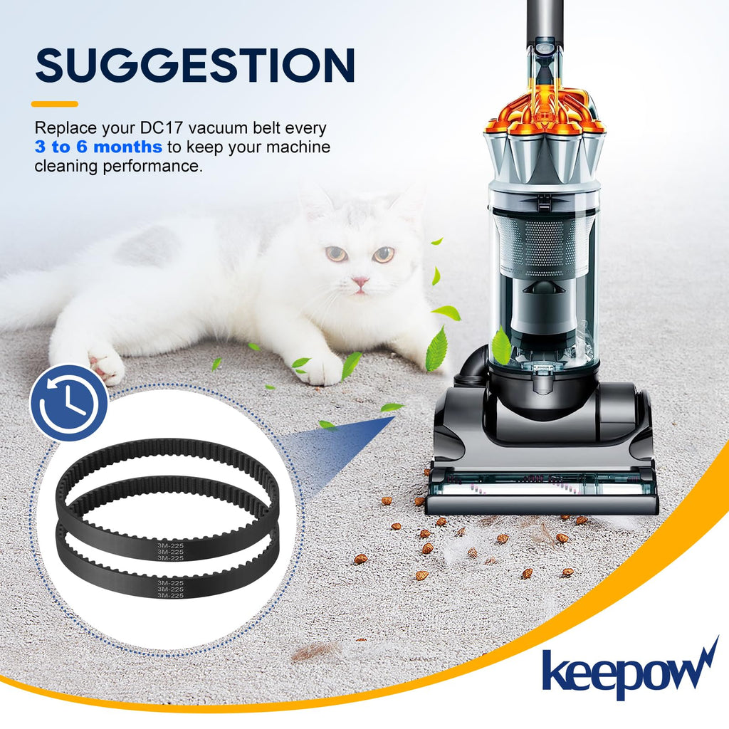 KEEPOW DC17 Replacement Belt Part 911710 01 02 Compatible with Dyson DC17 Animal Absolute Vacuum Cleaner, 4 Pack