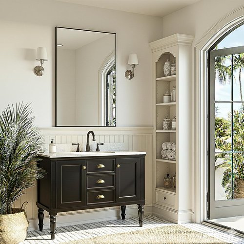 FICTOR Bathroom Vanity Mirror - Shatterproof & Anti-Rust Black Rectangle | 36" x 24" Wall Mount for Home Decor