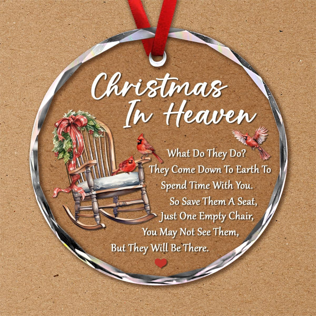 Regine Switzerland Christmas Glass Ornaments - Memorial Gifts for Loved Ones | Heaven Ornament with Empty Chair
