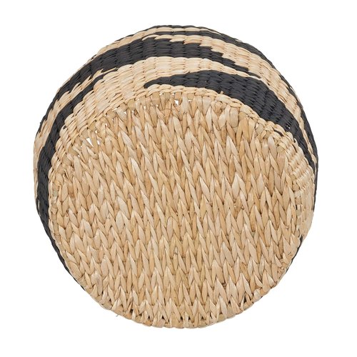 Household Essentials Large Woven Wicker Storage Basket with Handles | Black and Brown Decorative
