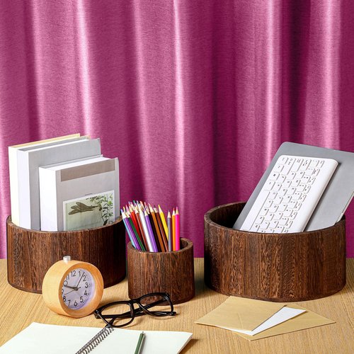 Domensi 6 Pcs Wood Display Risers Cupcake Stand Brown Rustic Wood Cake Stands Wooden Stackable Display Box for Dessert Wedding Birthday Baby Shower Christmas Village Party Decoration